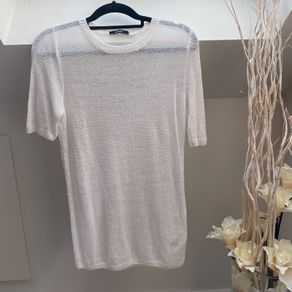 White Linen Knit Jumper