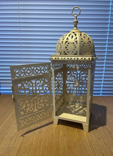 Decorative Cream Metal Moroccan-Style Lantern