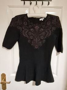 Hobbs Peplum silk cashmere cotton jumper