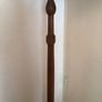 Vintage tall wooden floor lamp with shade Image 3