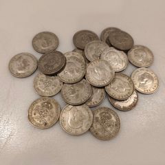 English 2 shilling coins
