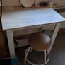 Wooden desk with wooden bench Image 2
