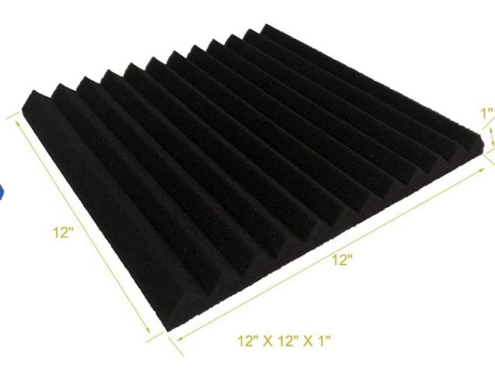 48 Pack Black blue 1" x 12" x 12" Acoustic Wedge Studio Foam Sound Absorption Wall Panels (FREE POSTAGE)