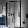 BESCO Shower Enclosure Quadrant Balck 80x80x190cm Image 2