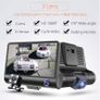 3x Camera Front Back and Inside 4" HD 1080P 170 WDR Car DVR Dual Lens Camera Video Recorder Rearview Dash Cam Taxi Van Mini Image 2