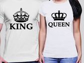 King And Queen Couple T-shirts For Valentines Day Gift Present