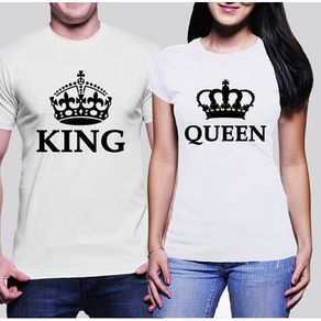 King And Queen Couple T-shirts For Valentines Day Gift Present