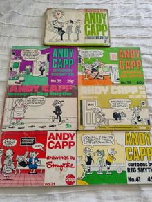Andy Capp vintage cartoon illustration books x 7 in total 1965 to 1978 in used condition with all pages intact see photos FREE STANDARD POSTAGE INCLUDED