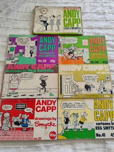 Andy Capp vintage cartoon illustration books x 7 in total 1965 to 1978 in used condition with all pages intact see photos FREE STANDARD POSTAGE INCLUDED