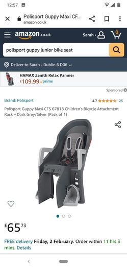 Kids rear bike seat x2
