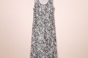 Roman Originals Black White Metallic Monochrome Abstract Print Sleeveless Midi Dress 16UK/44EU