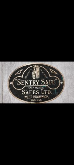 Original sentry safe brass plaque