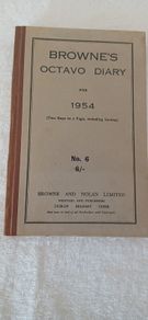 1954 Diary. Browne's Octavo diary.