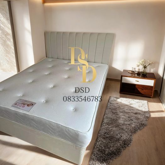 4ft 6 Double Fabric Bed with Mattress