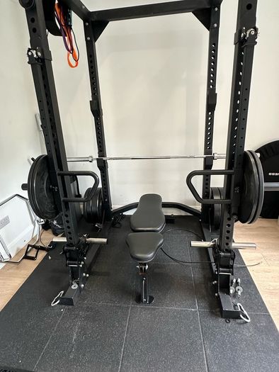 Commercial Power Rack + Jammer Arms + Cable System + Attachments + Flooring