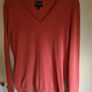 womens TOMMY HILFIGER Orange v neck jumper sweater Size medium Image 4
