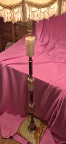antique onyx + brass lamp