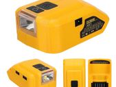 USB Adapter with 140lm LED Work Light for Dewalt 18V 20V Li-ion Battery,Portable Power Source Converter with USB Type-C DC 12V