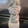 Antique Carved Solid Stone Bust Sculpture ...Signed on Base. Image 8
