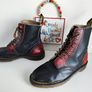 Dr Martens 8 eye red england vintage black red boots UK7 EU41 US9 Image 5