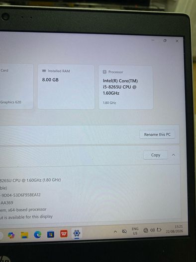4 x HP Laptop i5 pro 8/256 windows 11