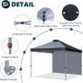 Durable Ez Pop-up Gazebo Tent with 1 Sidewall (2.5x2.5M,Black) Image 9