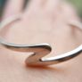 Vintage Sterling Silver 925 Wave Cuff Bangle Hallmarked 10,3g Image 3