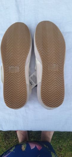 Marks & Spencers White  Ankle Tie Ballet Flat Trainers
