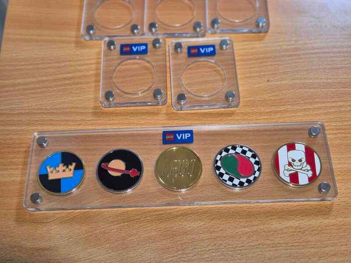 Lego VIP 5 Collectable Coins and DisplaysLego VIP 5 Collectable Coins and Displays