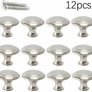 12PCS Cabinet Door Knobs Round Mushroom Shape Pull Handle 28mm Stainless Steel Brushed Chrome Cabinet for Furniture Drawer Door Cupboard Wardrobe (AVAILABLE IN BLACK AND SILVER) Image 5