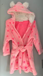 Primark Neon pink girls dressing gown Age 2-3 EUC