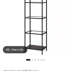IKEA black-brown shelving unit with glass