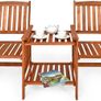 Garden chairs with integrated Table Weatherproof, 2 Shelves in Solid Acacia Wood Image 2