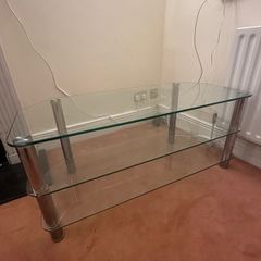 Solid Glass TV console perfect condition FREE!