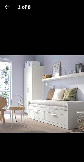 Ikea day bed, 2 mattresses and 2 mattress toppers
