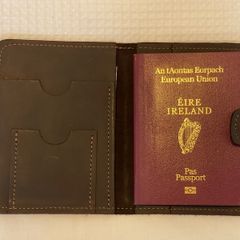 Leather passport holder with card slots