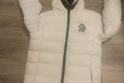 Sinners Attire Mens Glacier White Puffer Jacket Men Size Small