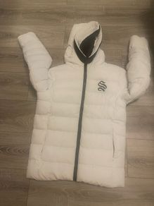 Sinners Attire Mens Glacier White Puffer Jacket Men Size Small