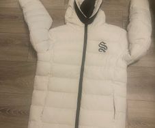 Sinners Attire Mens Glacier White Puffer Jacket Men Size Small