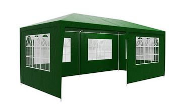 Gazebo 3 x 6 m UV Protection Water-Repellent 6 Side Panels Marquee Party Tent Window Garden Tent Solid