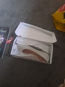 silver sparkly flats