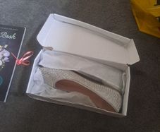 silver sparkly flats