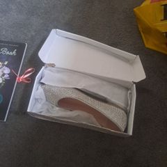 silver sparkly flats