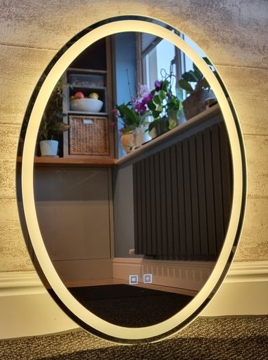 LED Bathroom Mirror Oval 60x80cm Antifog