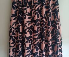 Midi Skirt in Black and Blush Floral print