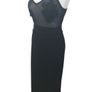 Ladies Black Sexy Strappy Pencil Dress With Embroidered Floral Chest Area Uk 8 includes postage Image 7