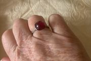 Silver garnet ring
