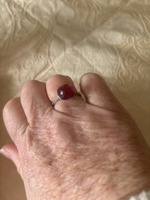 Silver garnet ring