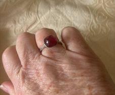 Silver garnet ring