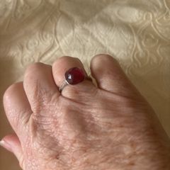 Silver garnet ring